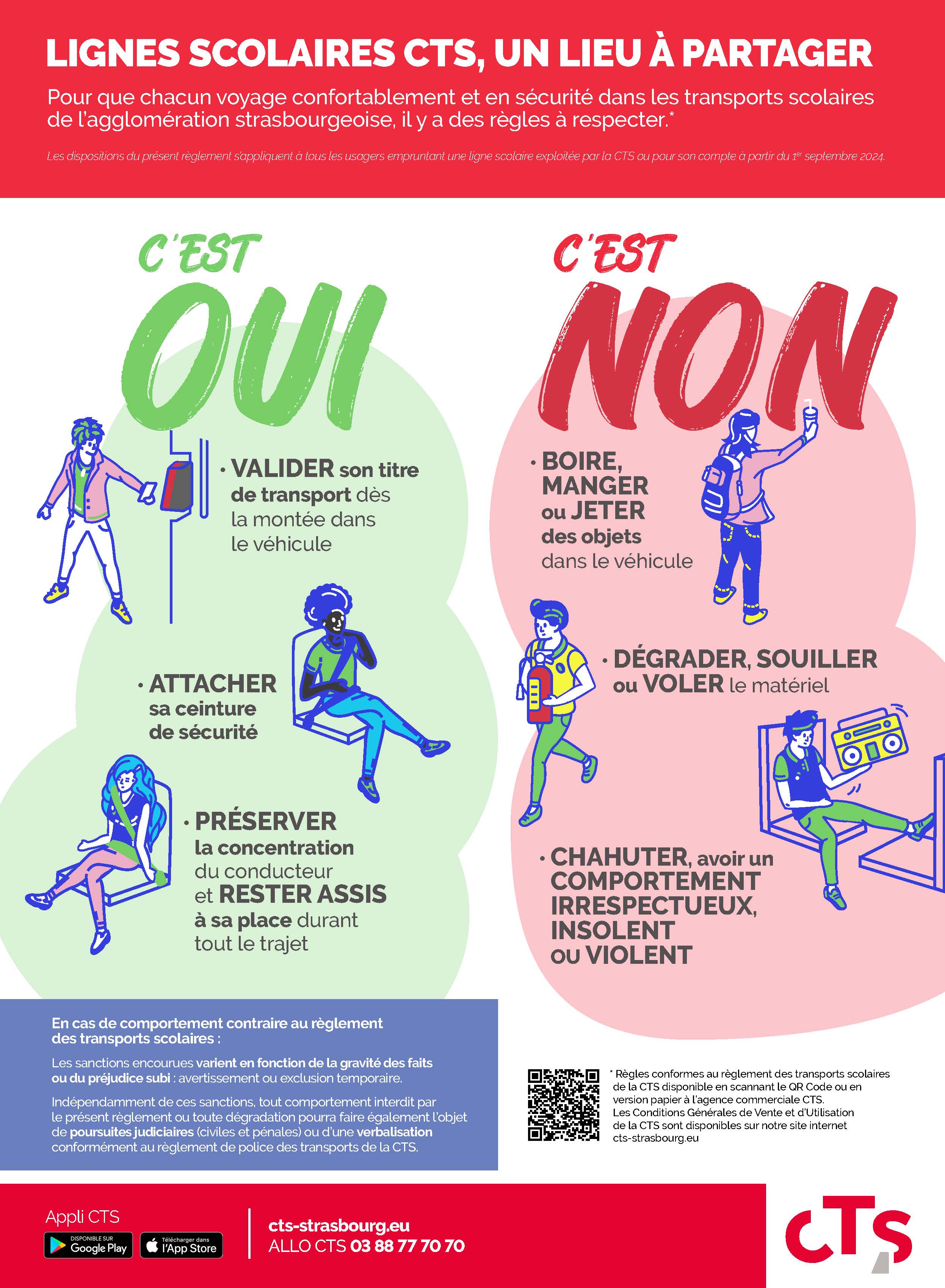 Règlement illustré lignes scolaires CTS