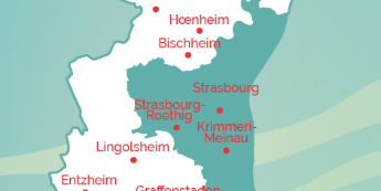 Map of the 13 EMS train stations accessible with a TER add-on