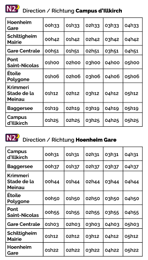 Image horaires N2 Image horaires N2