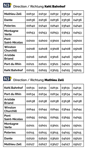 Image horaires N3 Image horaires N3